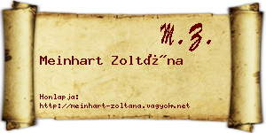 Meinhart Zoltána névjegykártya